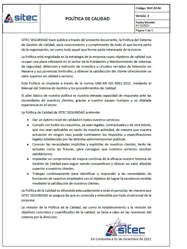 Política de Calidad